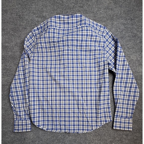 UNTUCKit Shirt Mens M Blue Plaid Wrinkle Free Button Down Long Sleeve Cordier - Picture 8 of 8